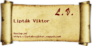 Lipták Viktor névjegykártya
